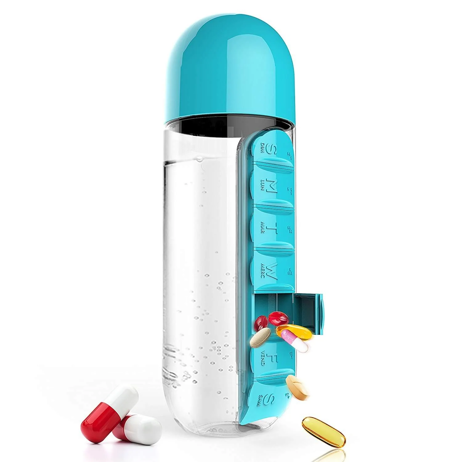 2026 Water Bottle Daily Pill Organizer