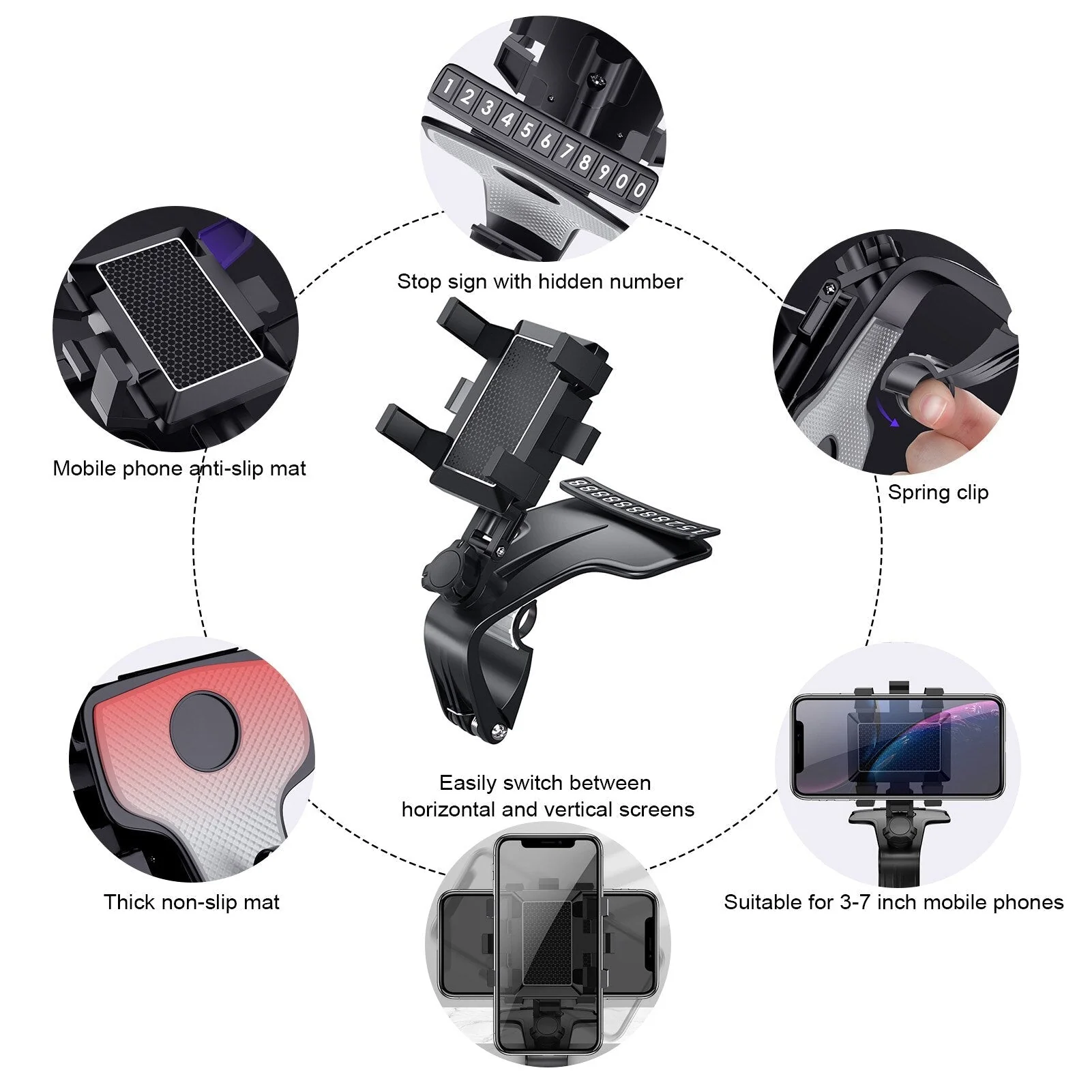 2026 360 Car Dashboard Phone Holder