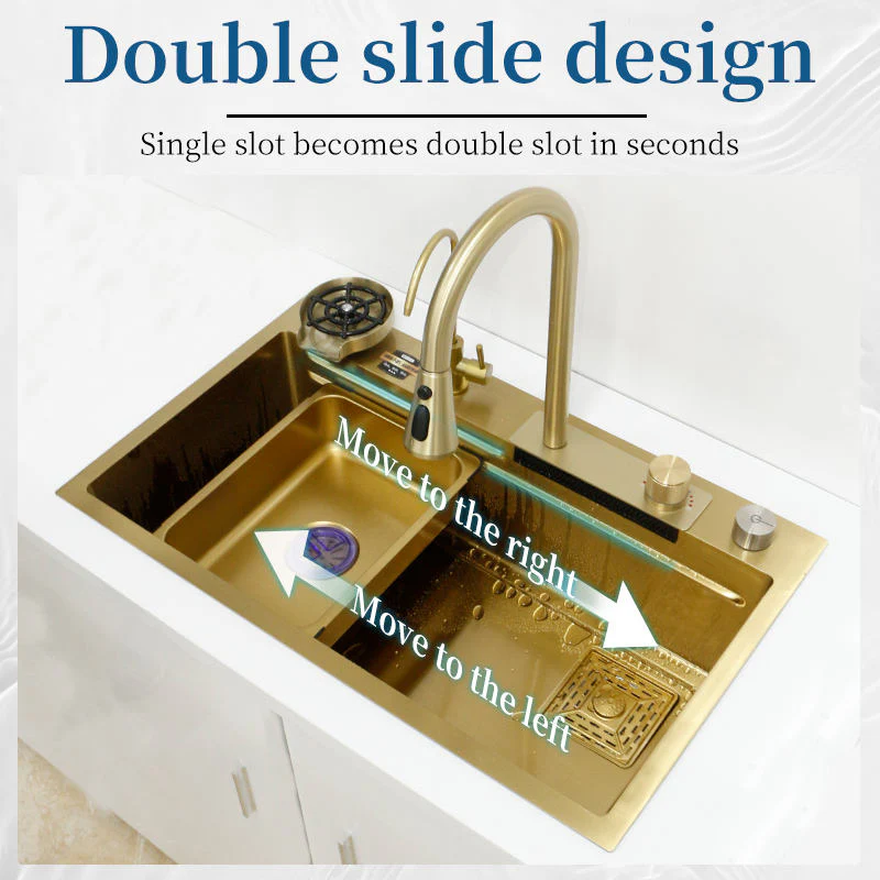 2026 Gold Stream Multifunctional Waterfall Kitchen Sink