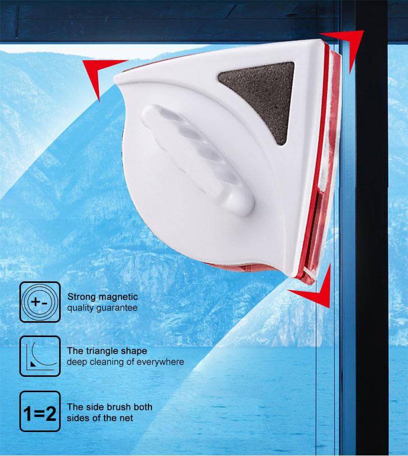 2026 Double Side Magnetic Window Cleaner Brush Tool