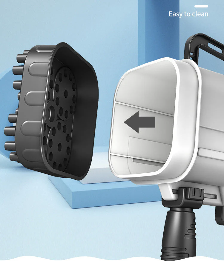 2026 Automatic Flashing Rocket Launcher Bubble Gun