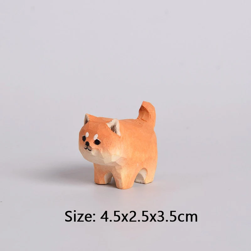 2026 Handmade Wooden Cute Pet Figurines