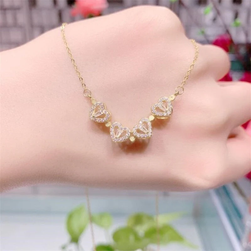 2026 Cute Four Heart Magnet Necklace