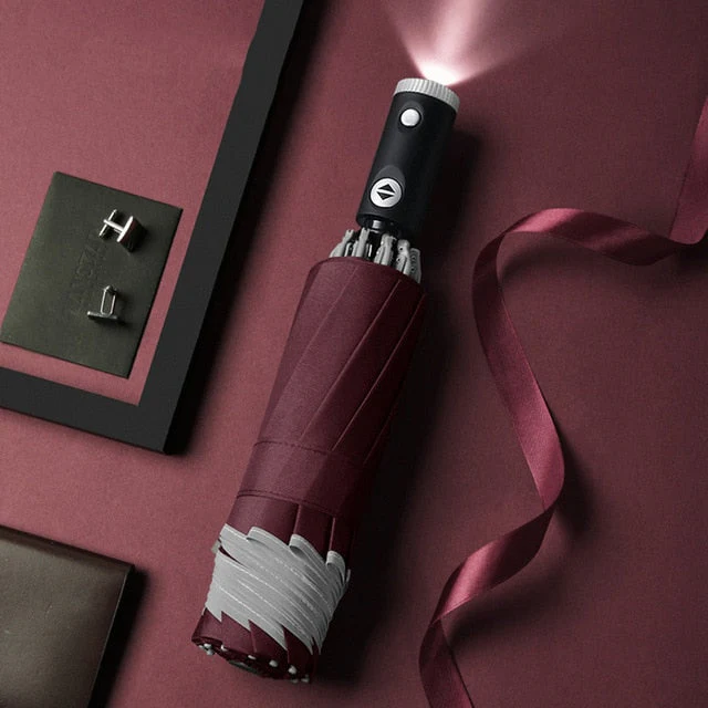 2026 Automatic Reverse Led Light Foldable Umbrella