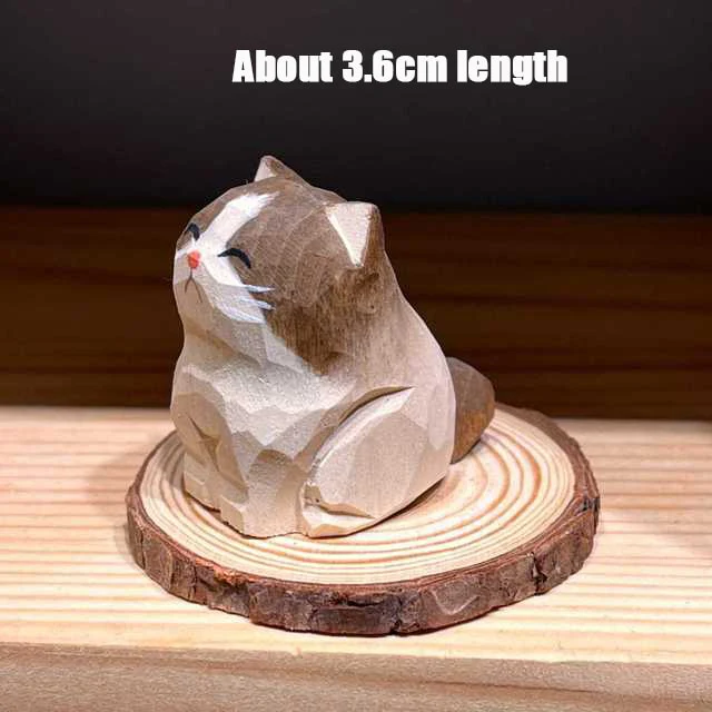 2026 Handmade Wooden Cute Pet Figurines