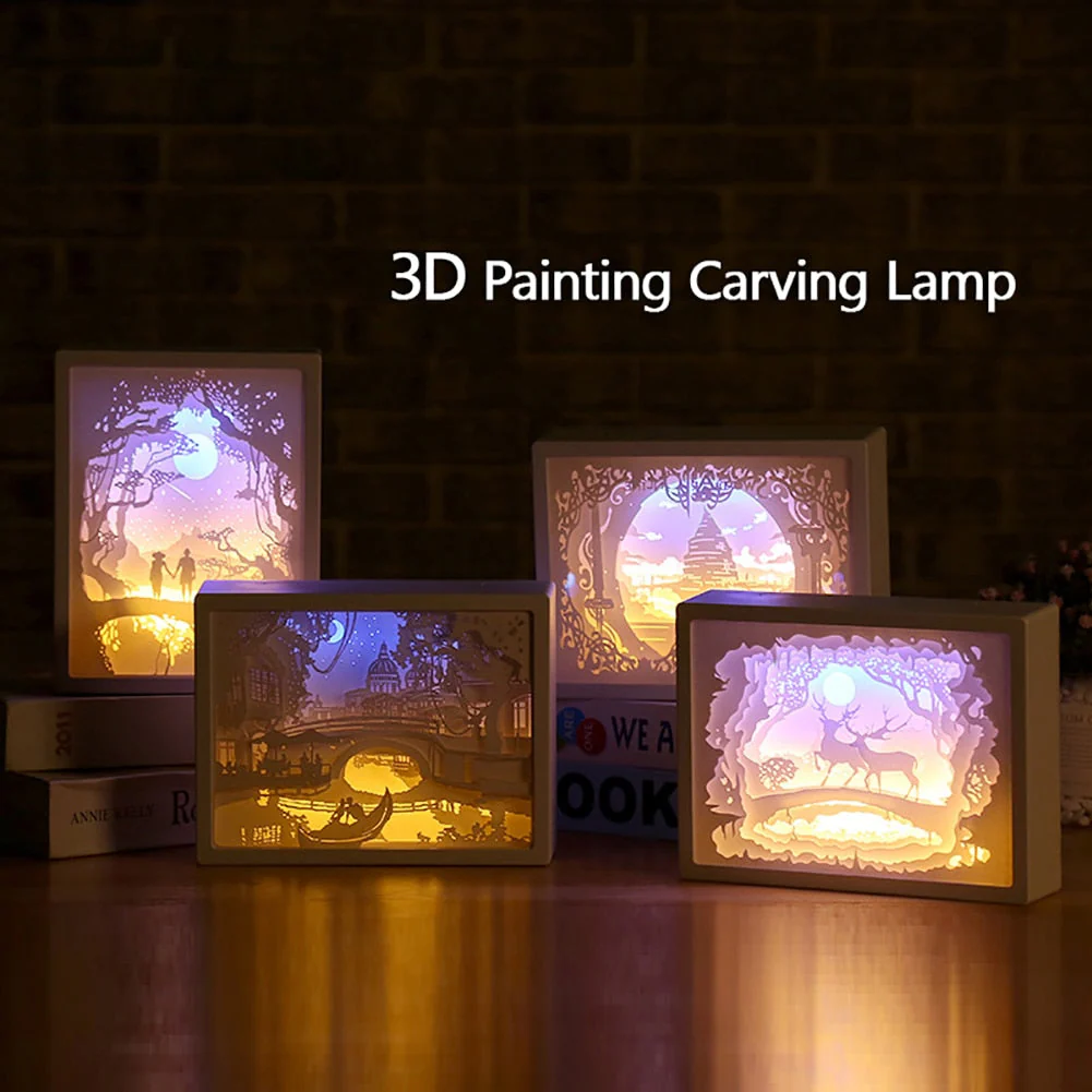 2026 Creative 3D Paper Box LED Night Lamp