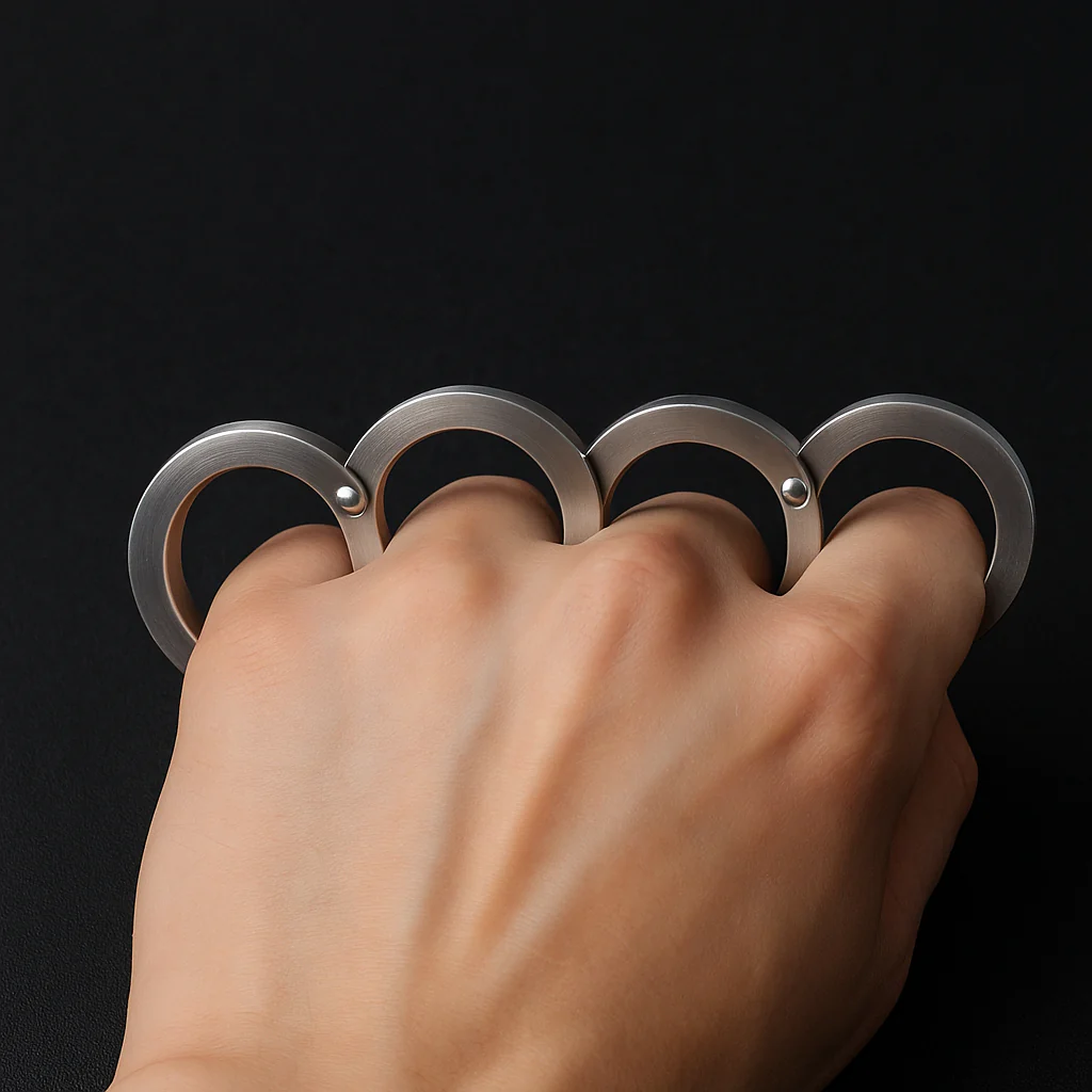 2026 Stainless Steel Self-Defense Rotatable Foldable Ring