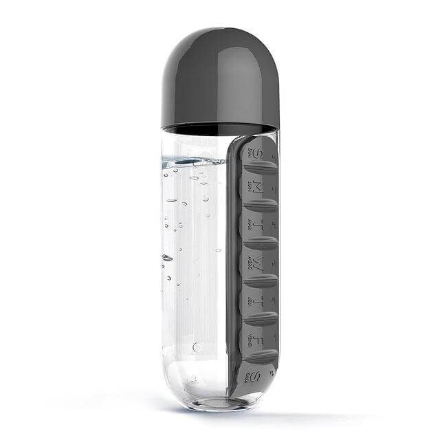 2026 Water Bottle Daily Pill Organizer