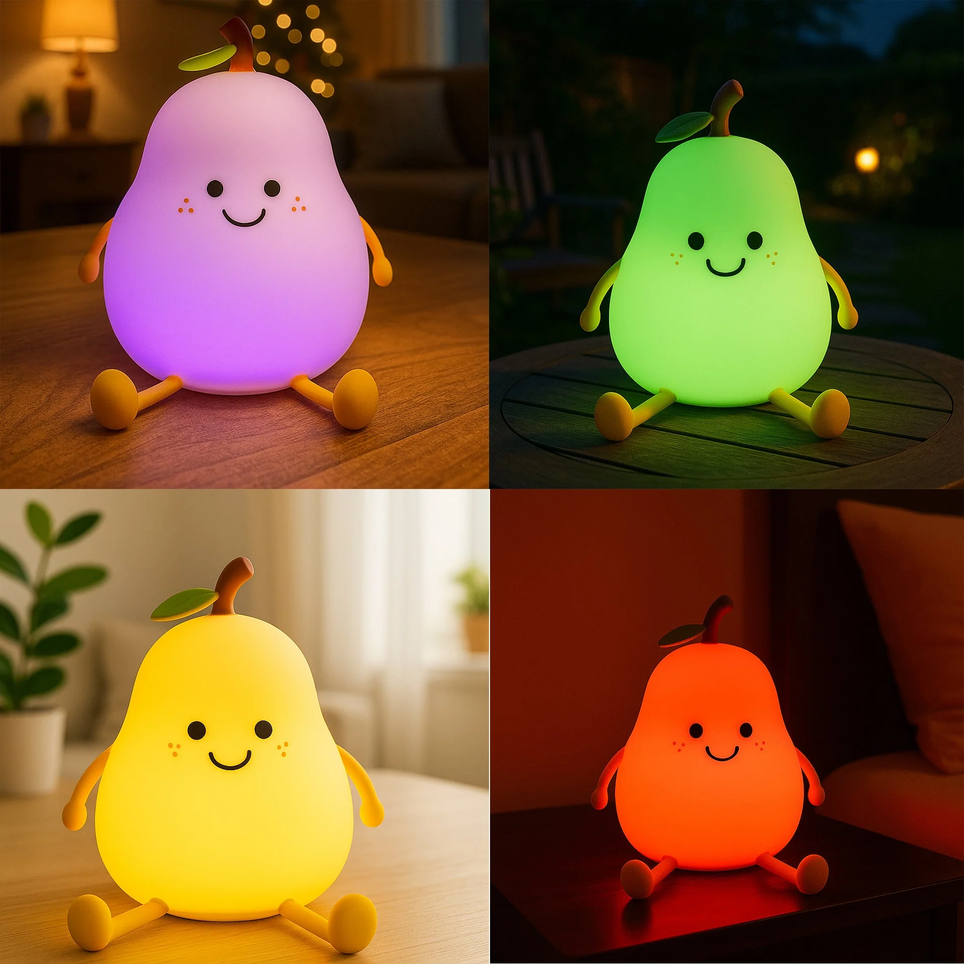 2026 Cute Pear Bedside Touch Night Lamp