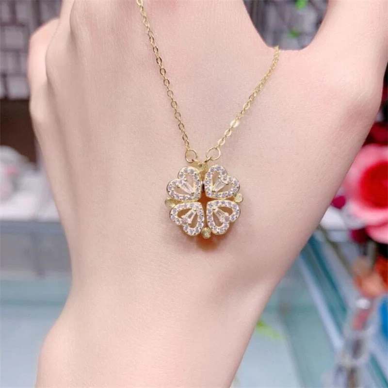 2026 Cute Four Heart Magnet Necklace