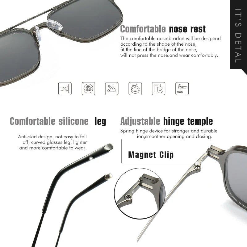 2026 Pure Titanium Magnetic Clip-On Glasses