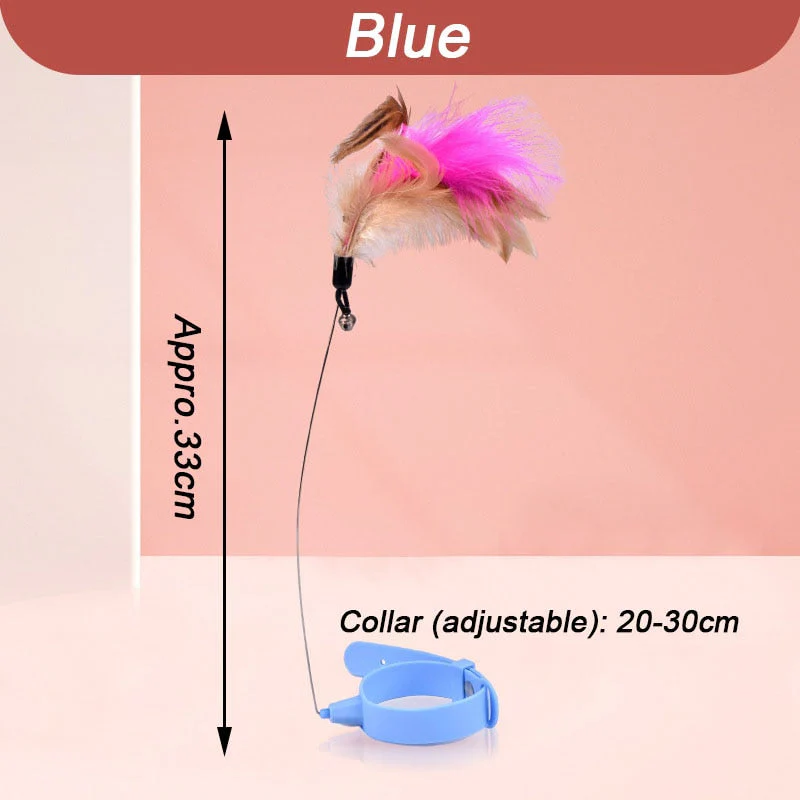 2026 Fluffy Feather Interactive Cat Collar Toy