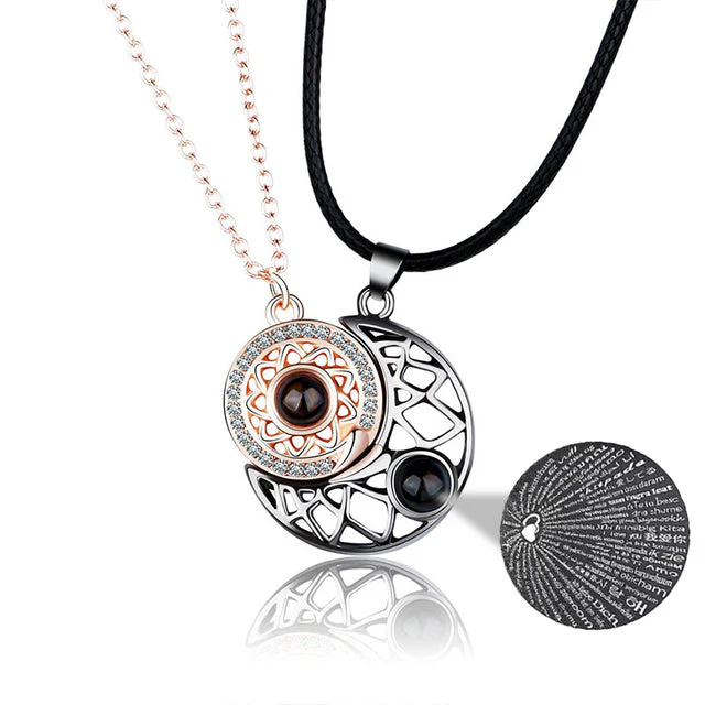 2026 100 Languages I Love You Projection Couple Necklace