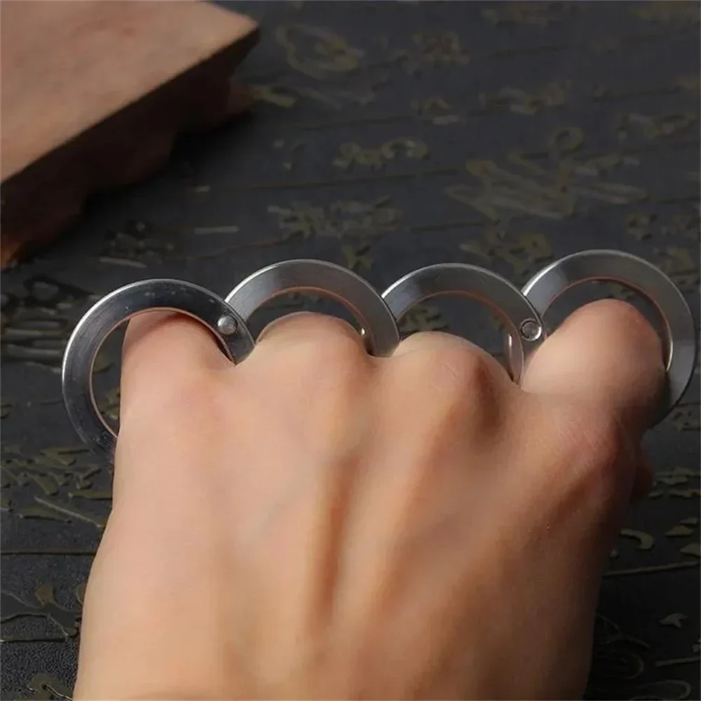 2026 Stainless Steel Self-Defense Rotatable Foldable Ring
