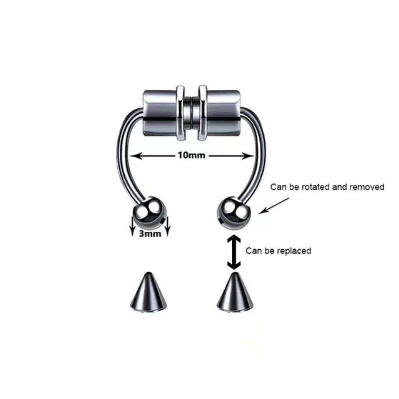 2026 Stainless Steel Magnetic Fake Nose Piercing