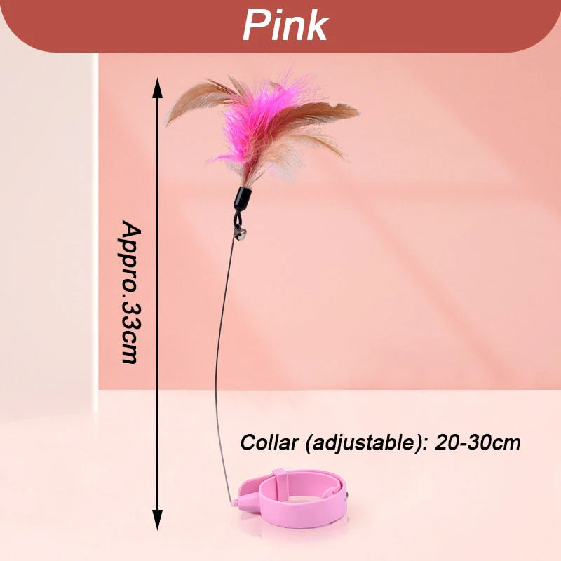 2026 Fluffy Feather Interactive Cat Collar Toy