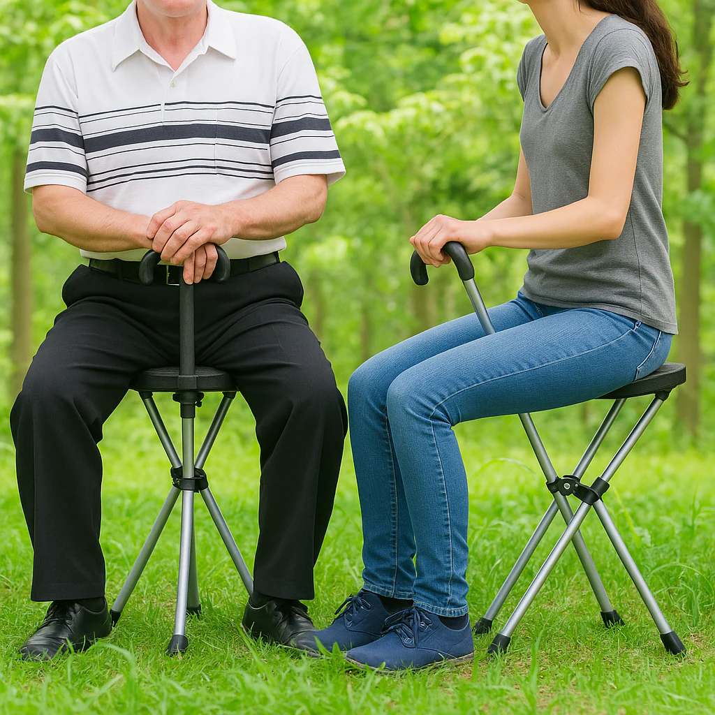 2026 Elderly Foldable Walking Chair Stick