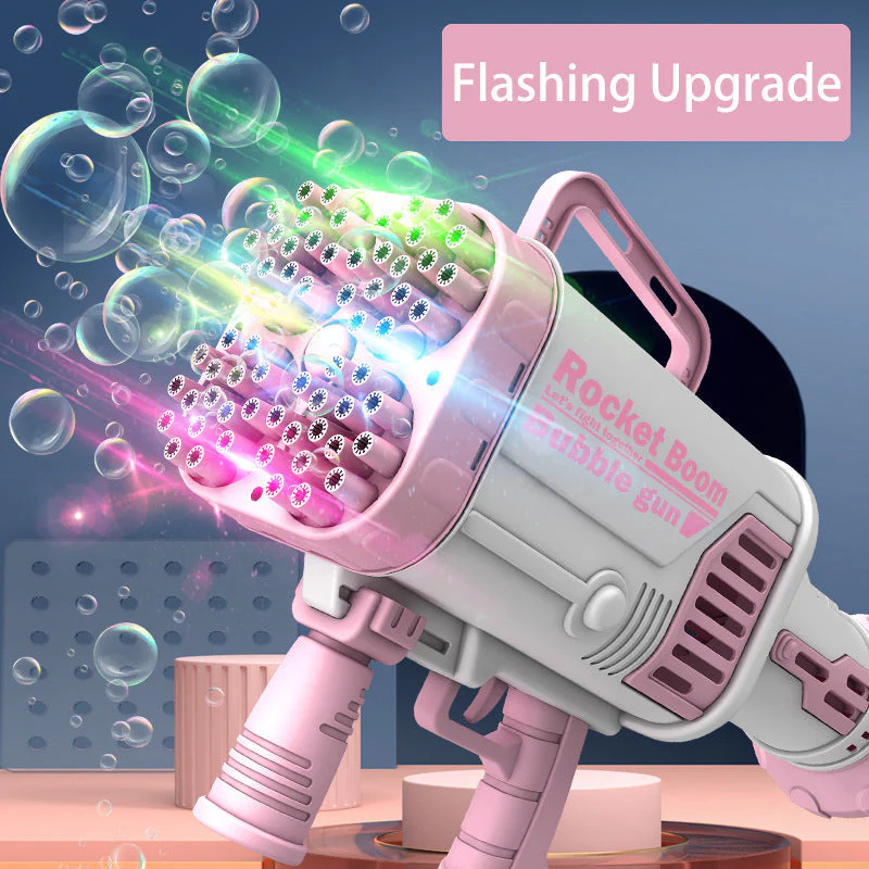 2026 Automatic Flashing Rocket Launcher Bubble Gun