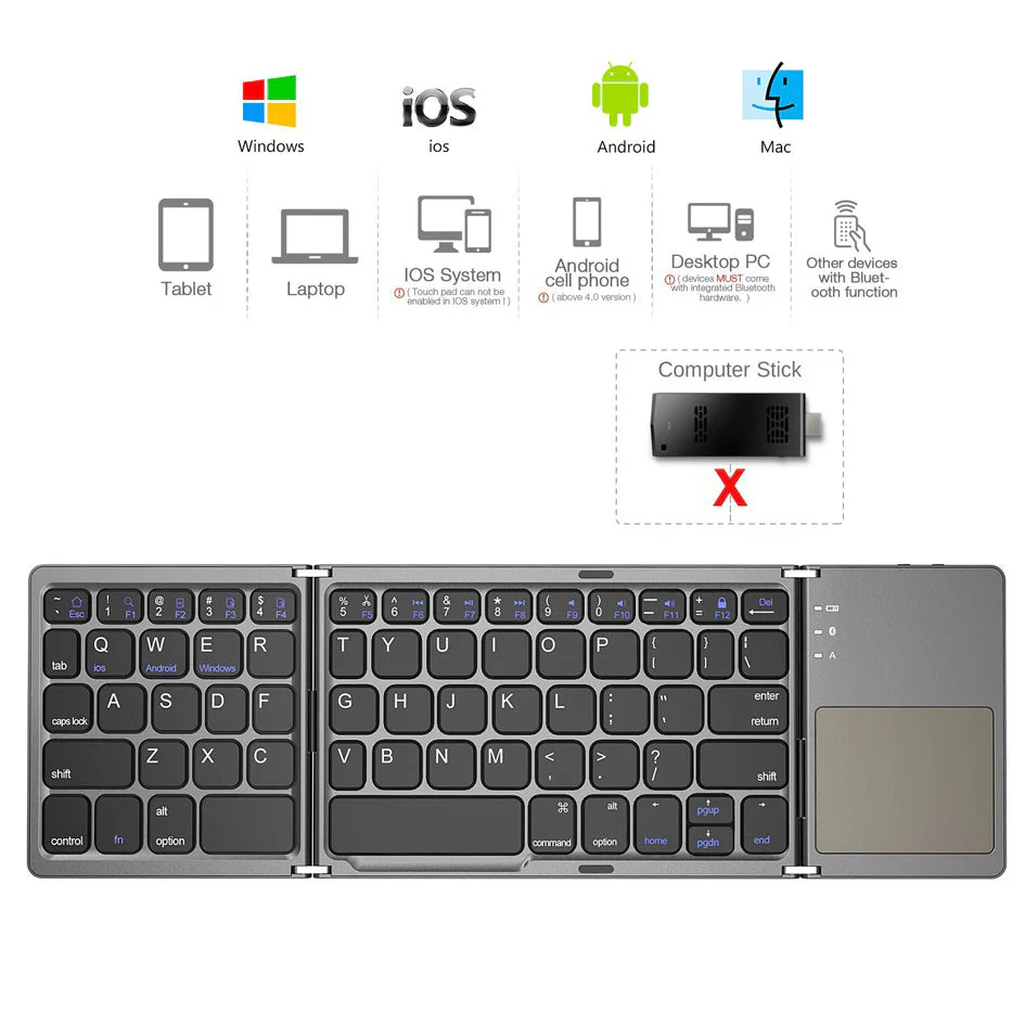 2026 Universal Mini Foldable Wireless Keyboard with Touchpad