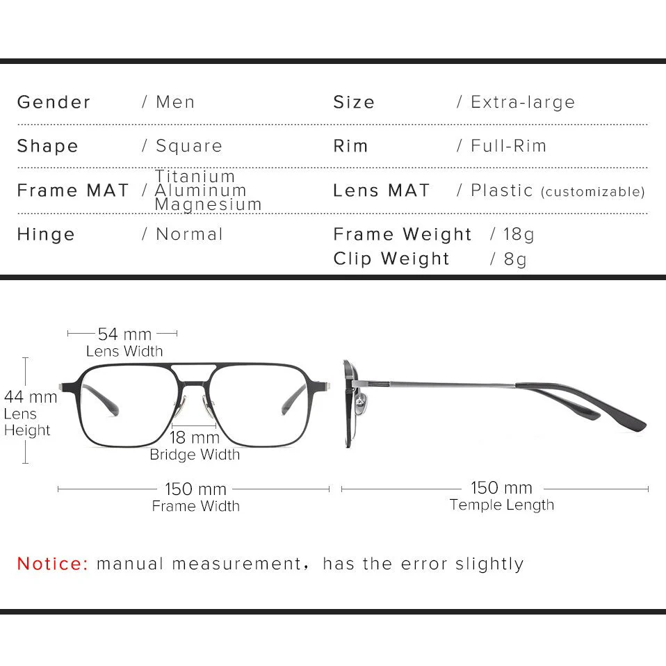 2026 Pure Titanium Magnetic Clip-On Glasses