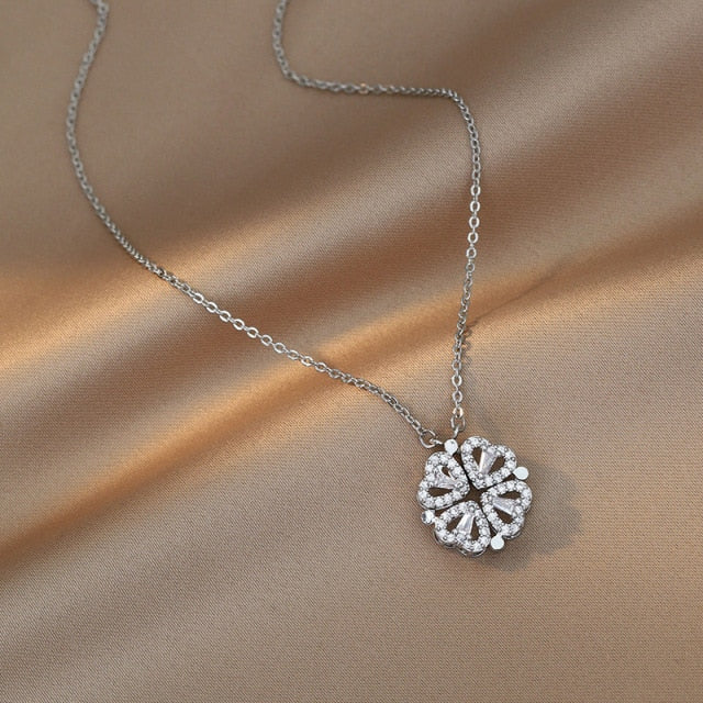 2026 Cute Four Heart Magnet Necklace