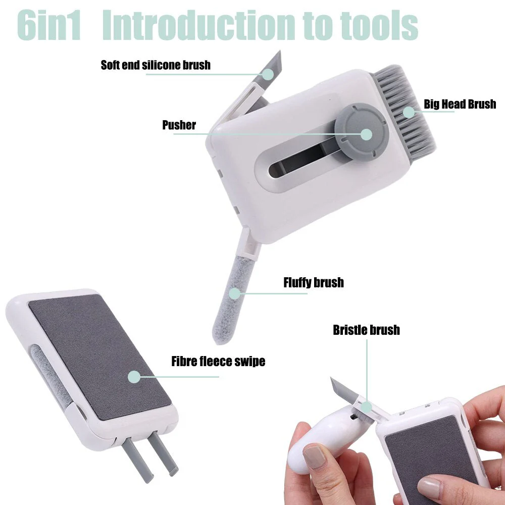 2026 6in1 Ultimate Retractable Earphone Keyboard Cleaning Brush