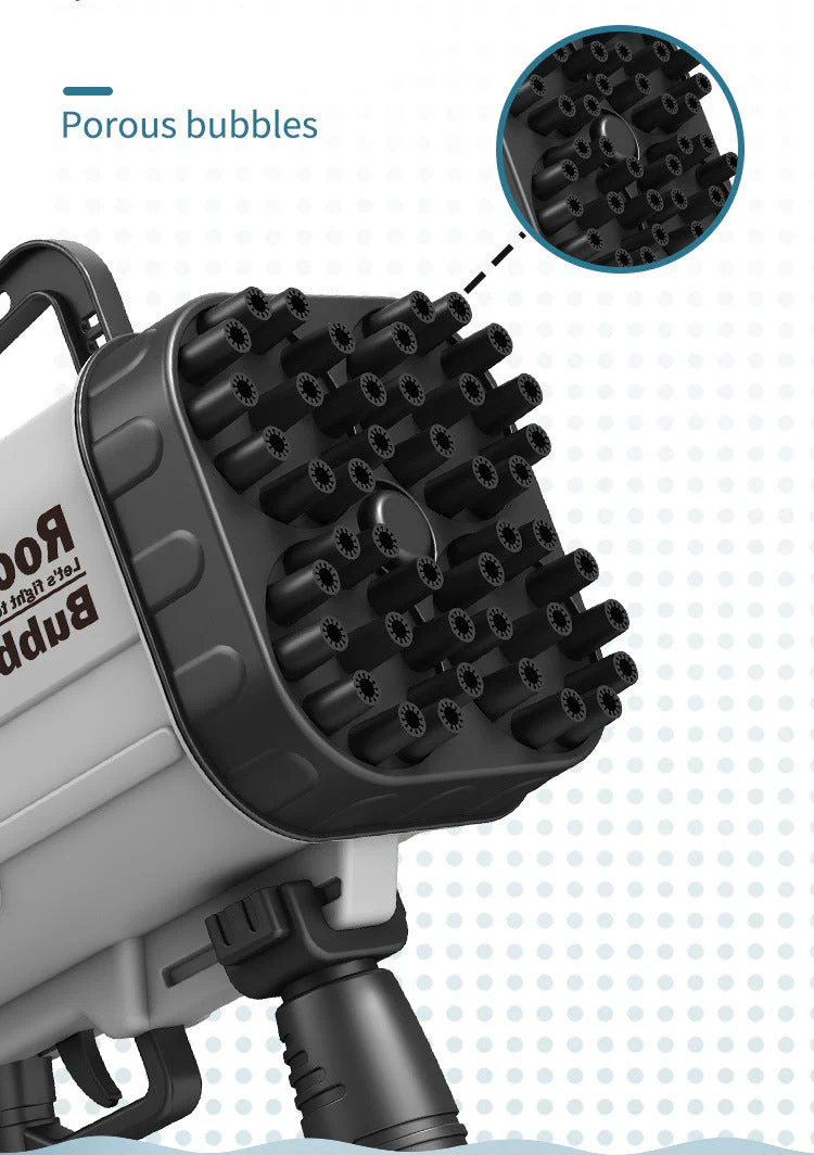 2026 Automatic Flashing Rocket Launcher Bubble Gun