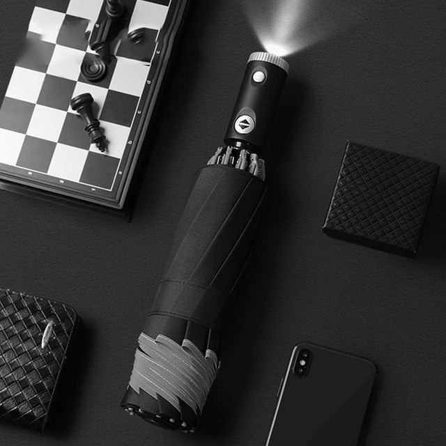 2026 Automatic Reverse Led Light Foldable Umbrella