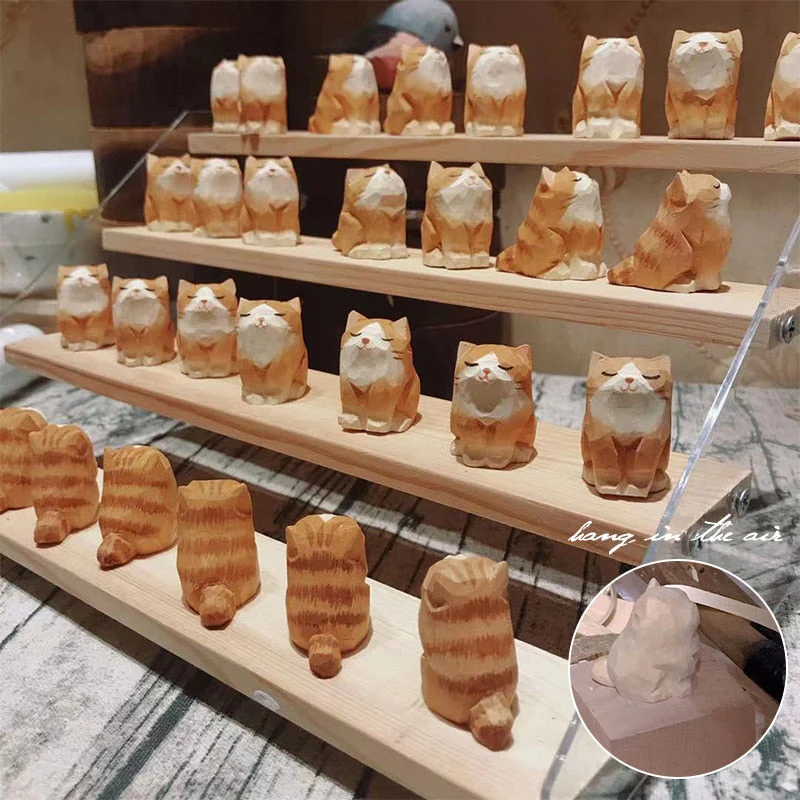 2026 Handmade Wooden Cute Pet Figurines