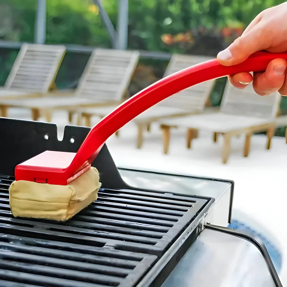 Grill Cleaning Brush Steam Scrub Pad Long Handle BBQ Cleaner