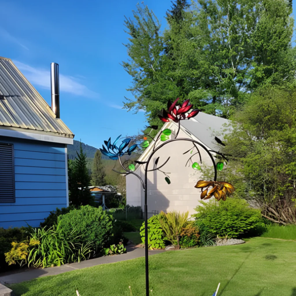 Wind Chime Outdoor Colorful Garden Spinner Butterfly Design