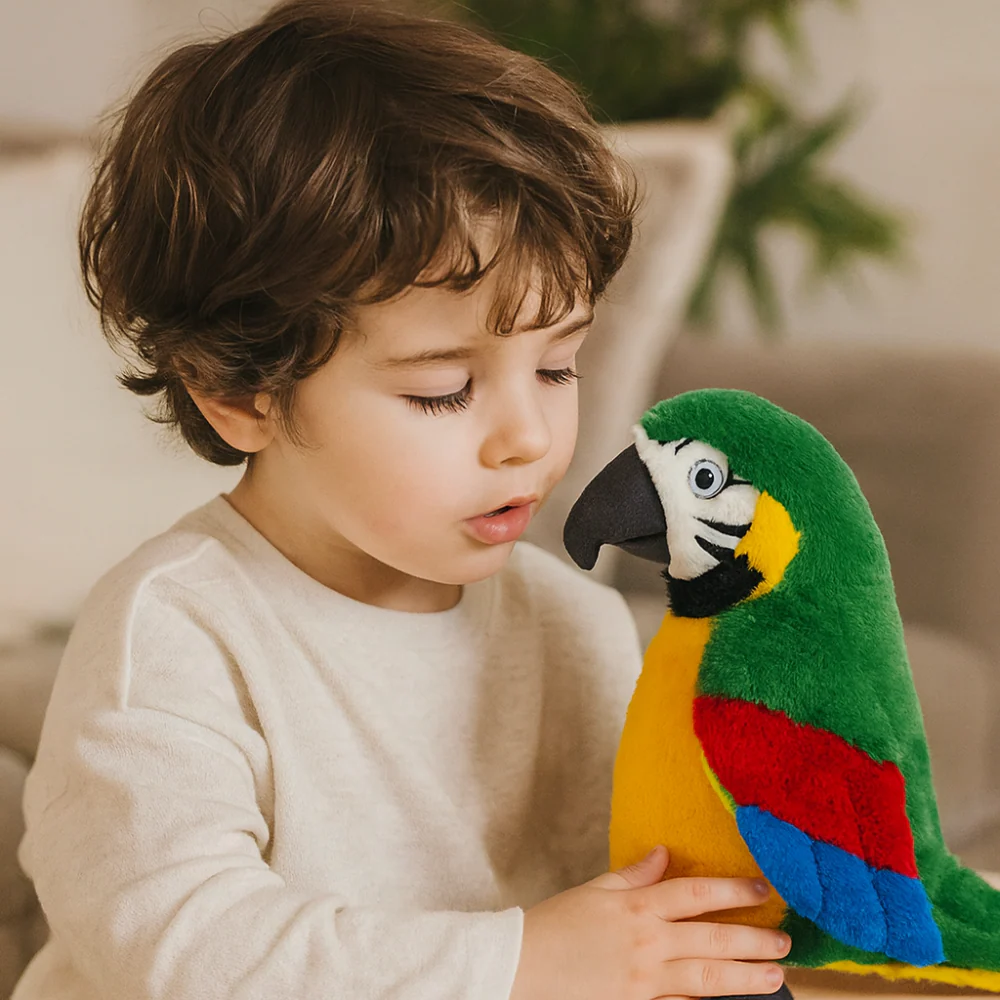 Toy Parrot Talking Plush Interactive Kids Learning Voice Repeat