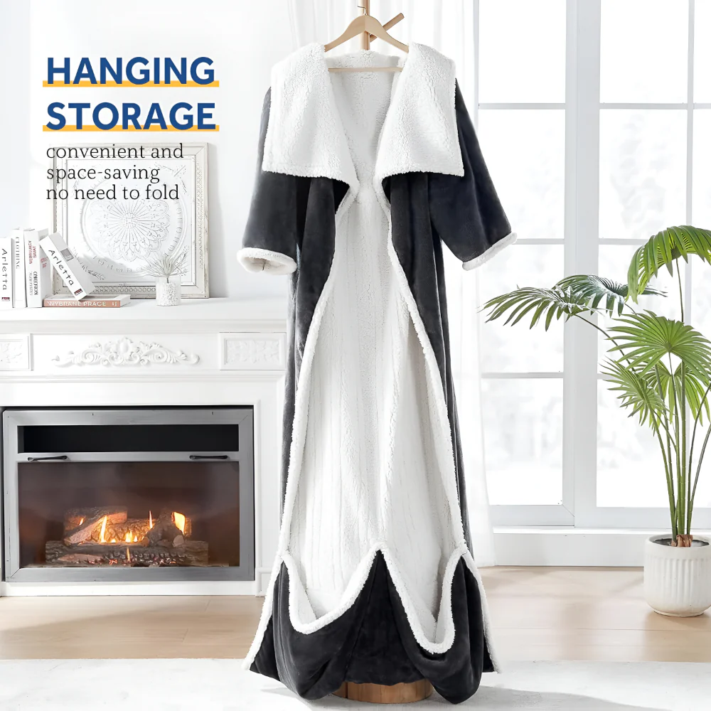 Electric Blanket Wearable Hooded Heated Throw Robe