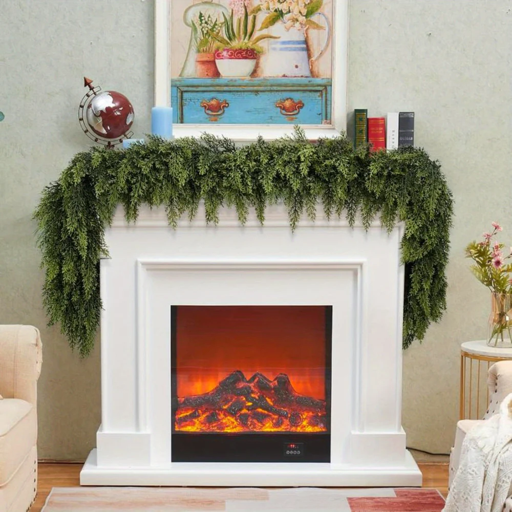 Christmas Garland Artificial Greenery Art Deco Mantle Stair Trim