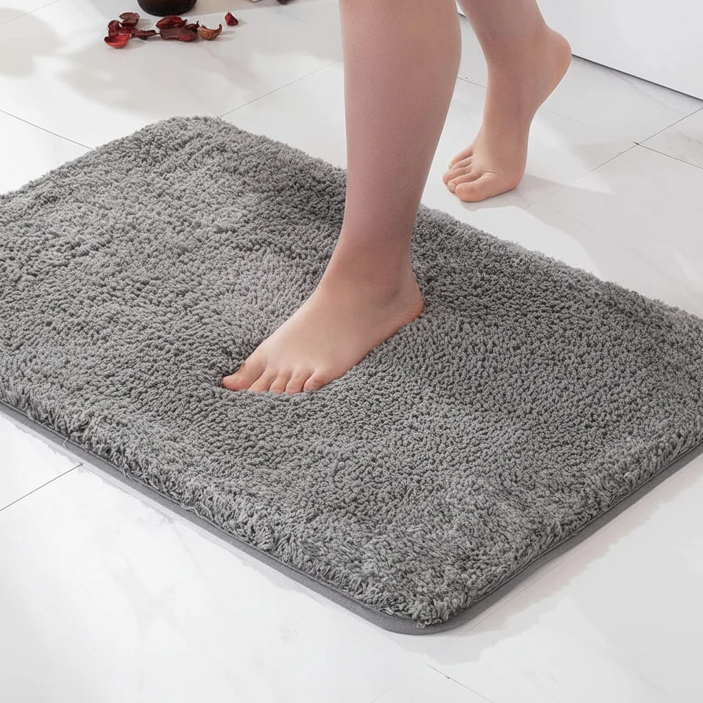 Plush Bath Rug Non Slip Backing Bathroom Comfort