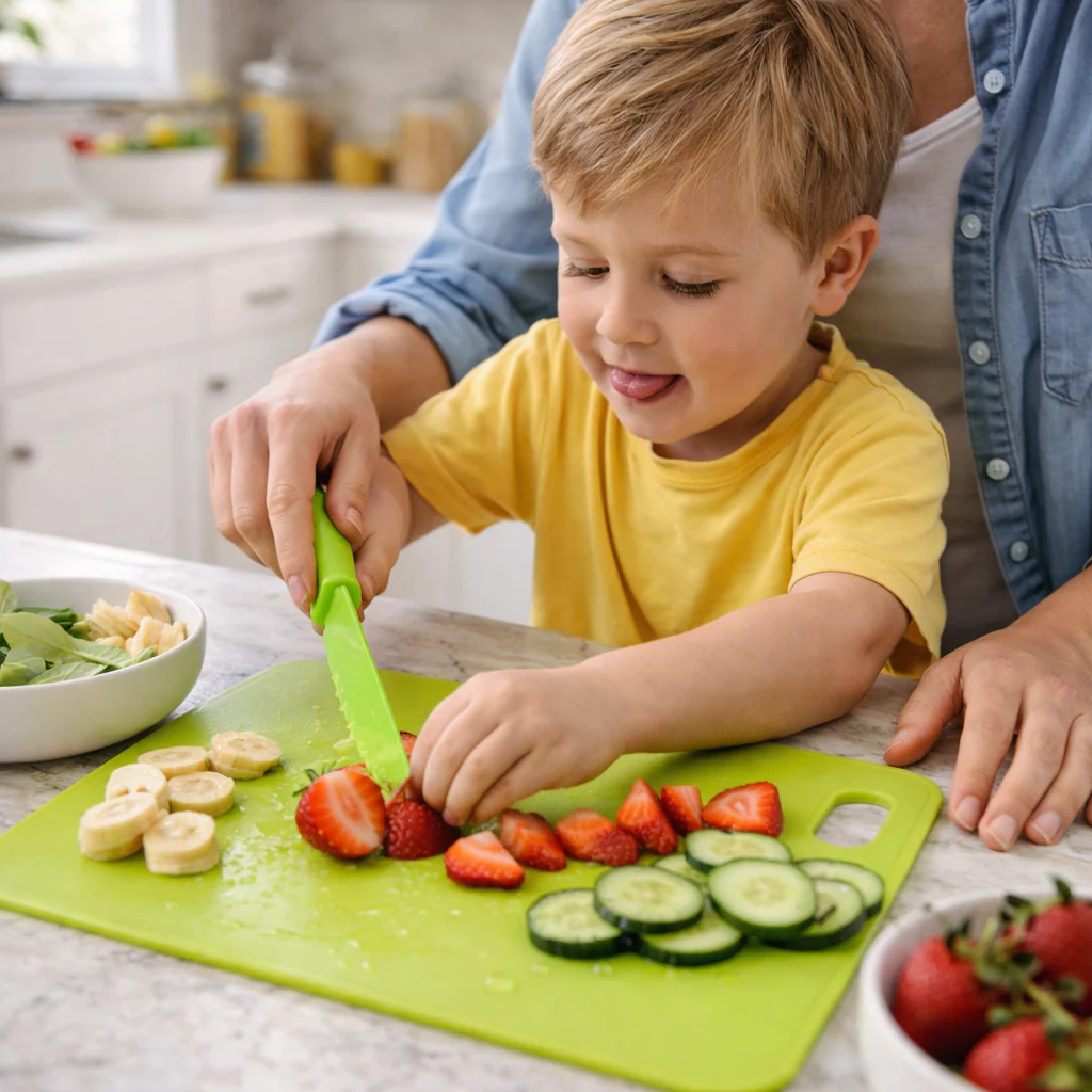 Kids Kitchen Set Child Safe Cooking Tools Beginner Chefs