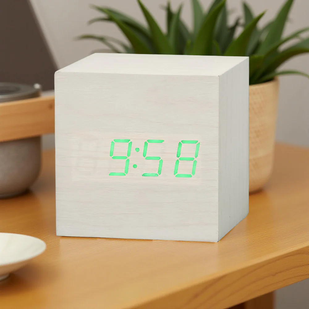 Alarm Clock LED Digital Cube Display