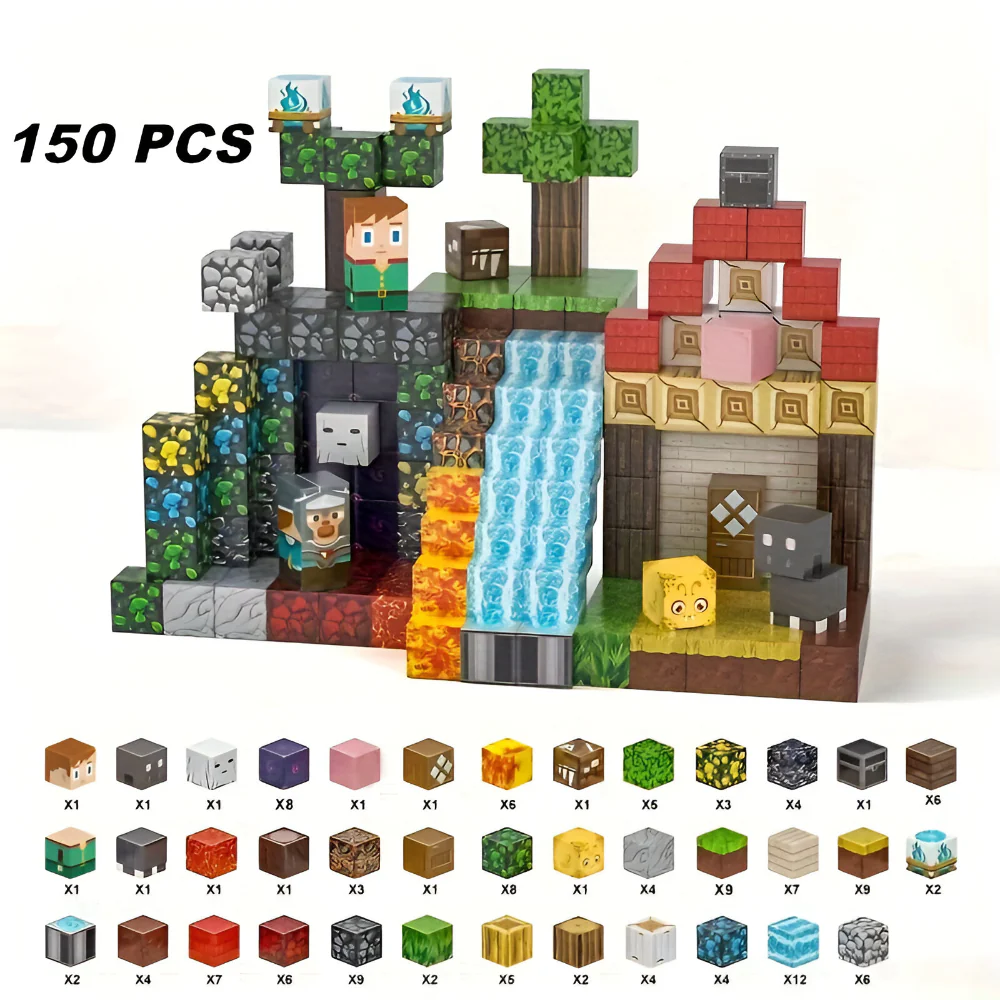 Magnetic Blocks Creative Building Cube Set Kids Play