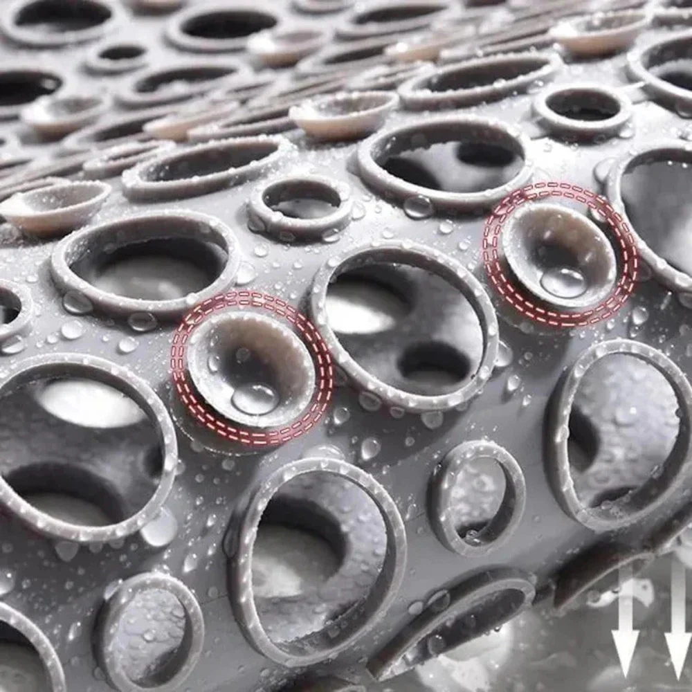 Bath Mat Shower Suction Cup Drain Design