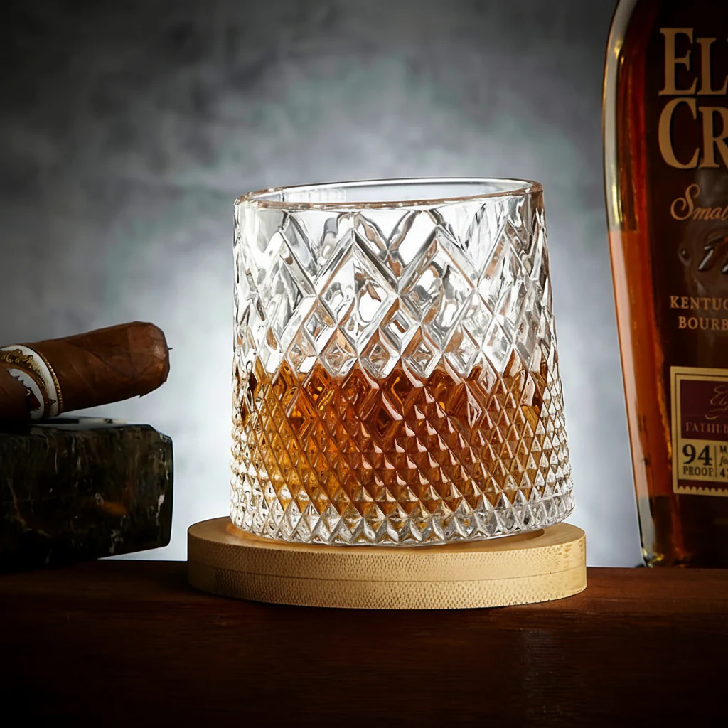 Whiskey Glass Rotating Crystal Tumbler Aroma Enhancement