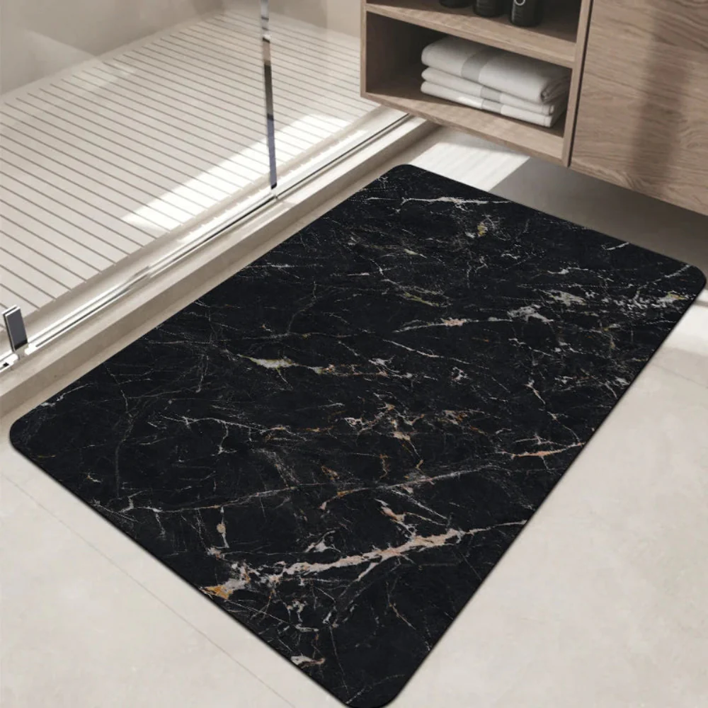Bathroom Mat Quick Dry Diatom Stone Non Slip Marble Rug