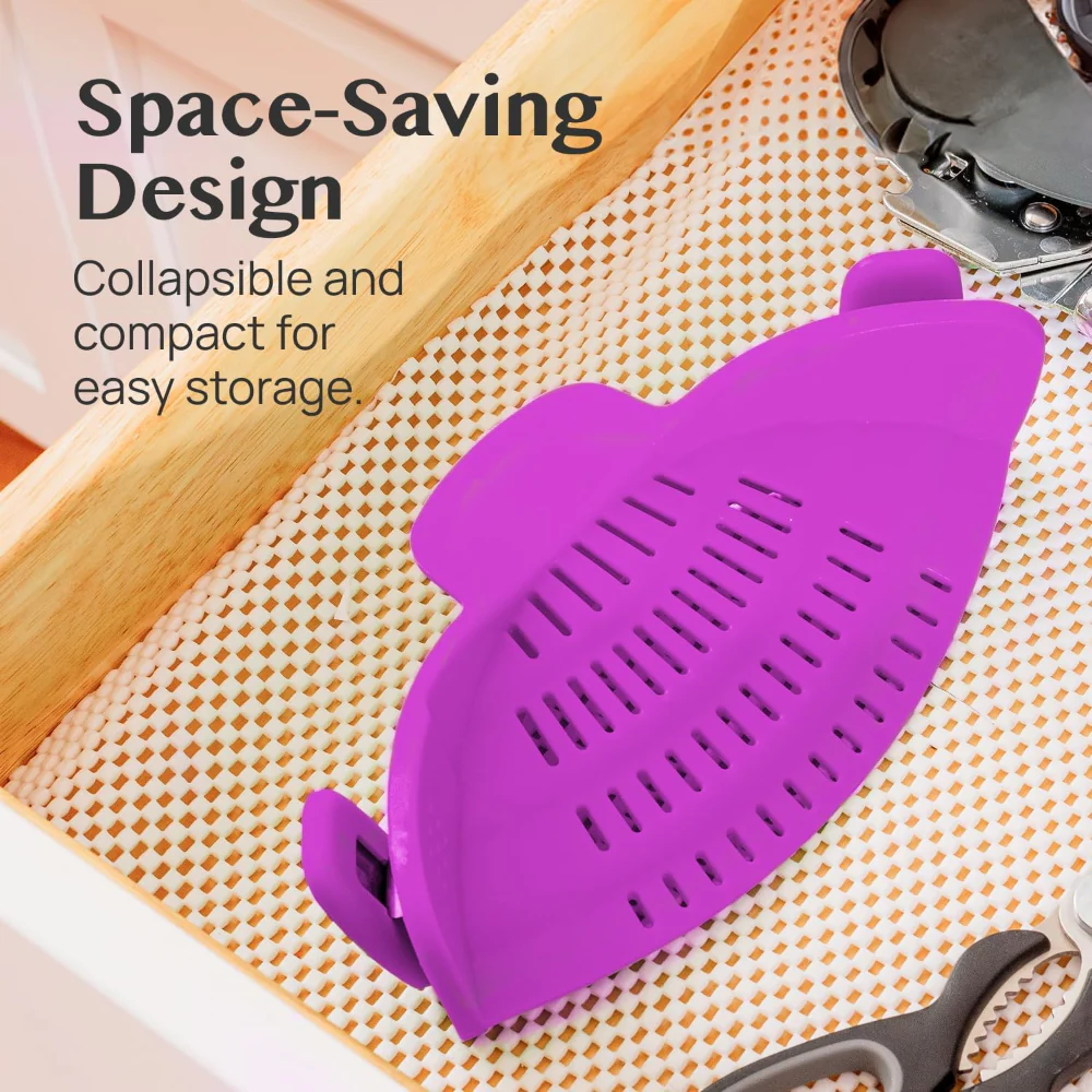 Kitchen Strainer Clip Style Pot Pasta Colander Silicone