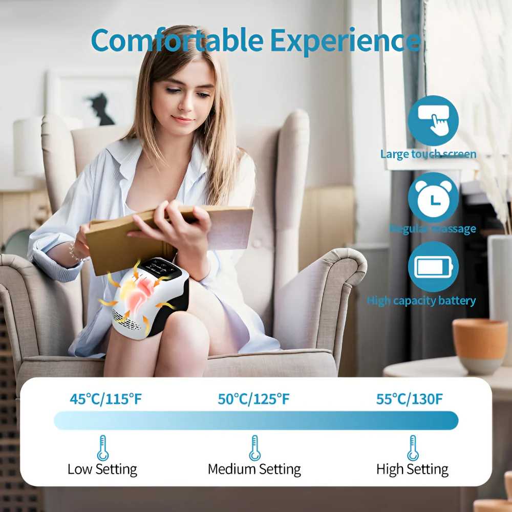 Knee Massager Electric Heated Adjustable Support Compression Device
