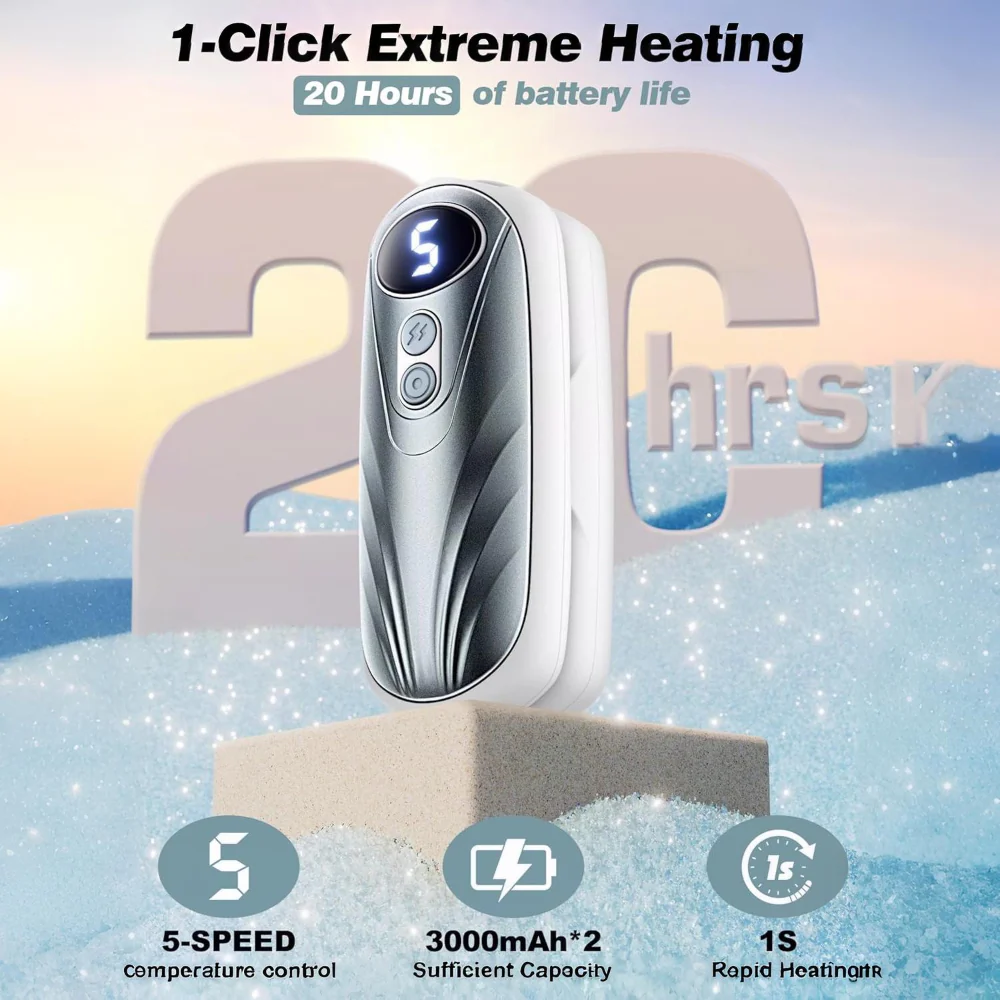 Hand Warmers Rechargeable LED Pocket Heater Set