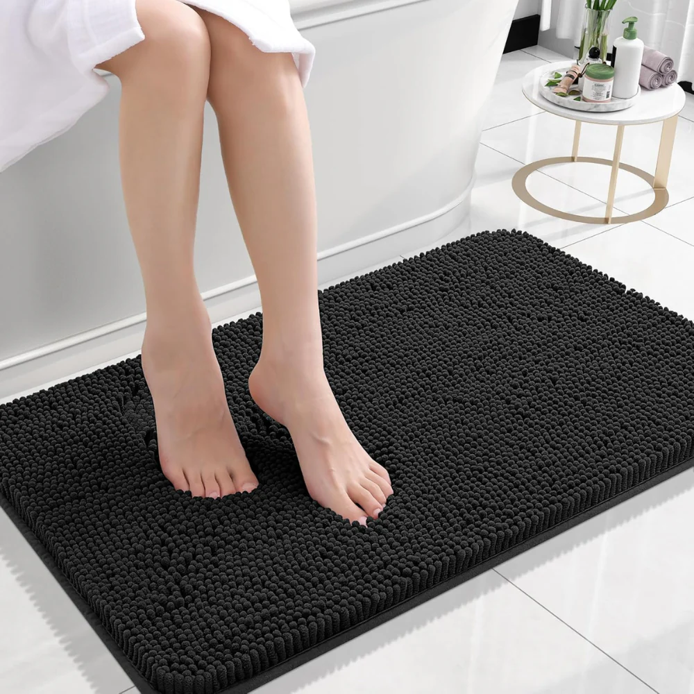 Bath Rug Chenille Non Slip Absorbent Bathroom Floor Mat