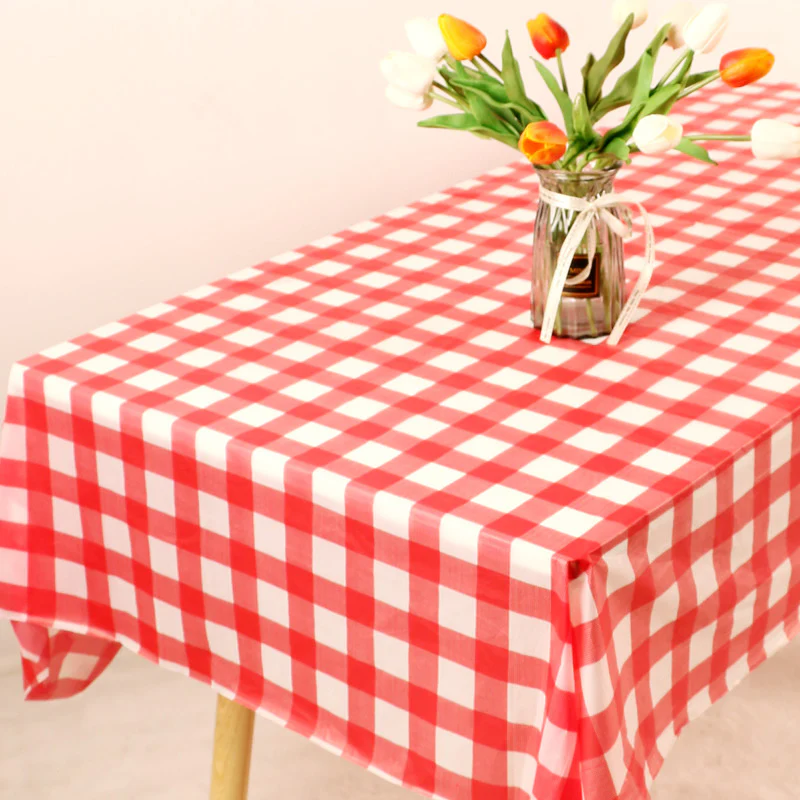 Disposable Plastic Tablecloths Set Waterproof Stain Resistant