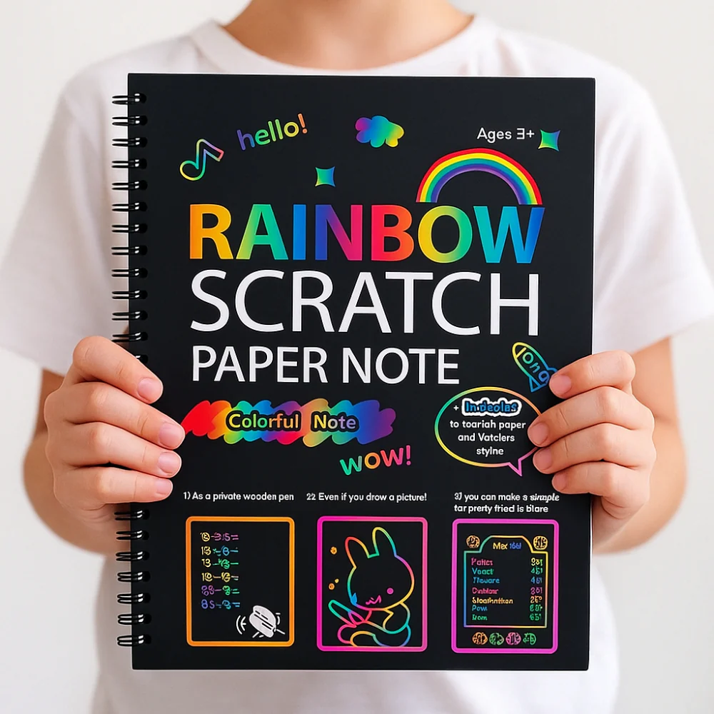 Drawing Paper Scratch Art Rainbow Craft Set