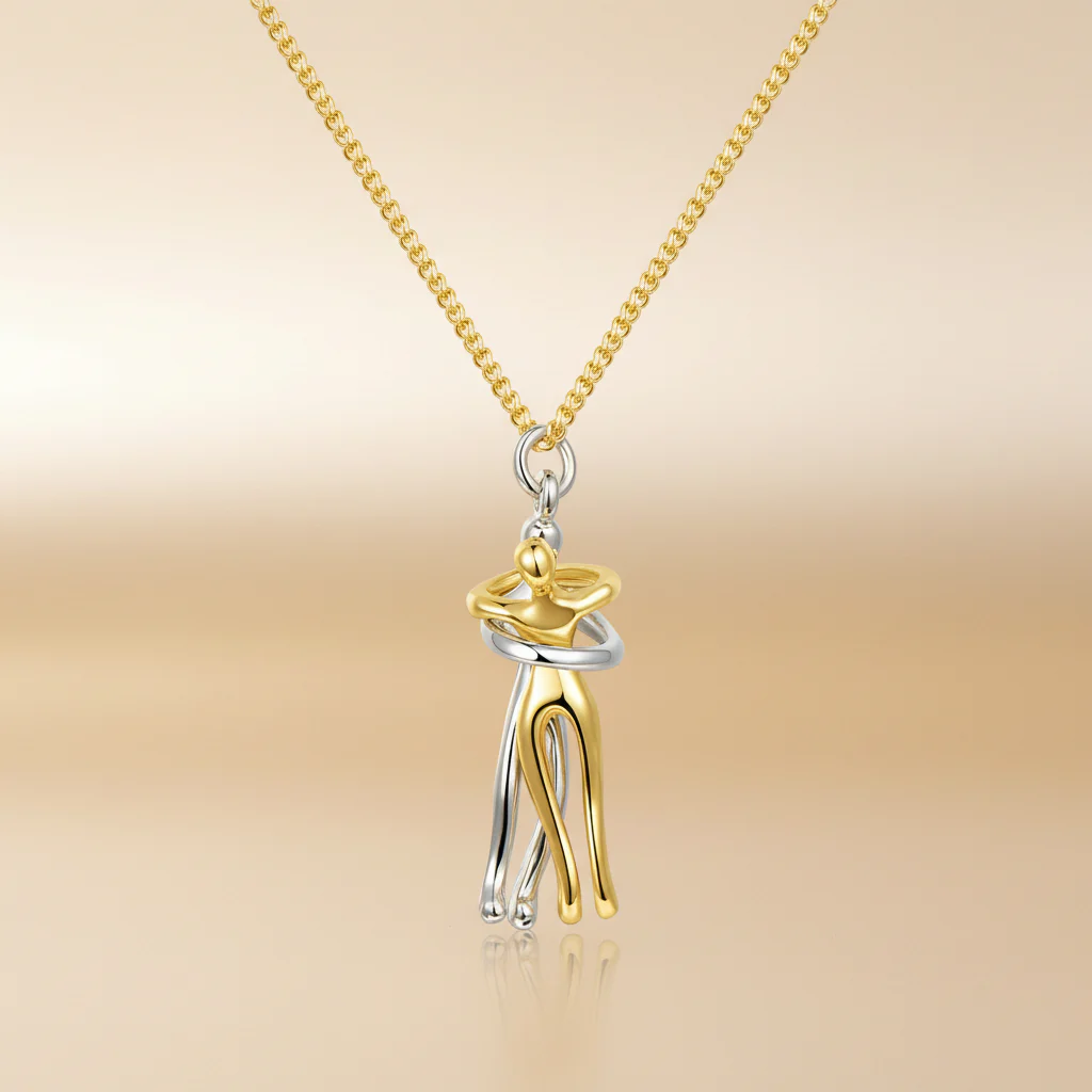 Necklace Couple Pendant Gold Silver Stainless Steel Love Jewelry
