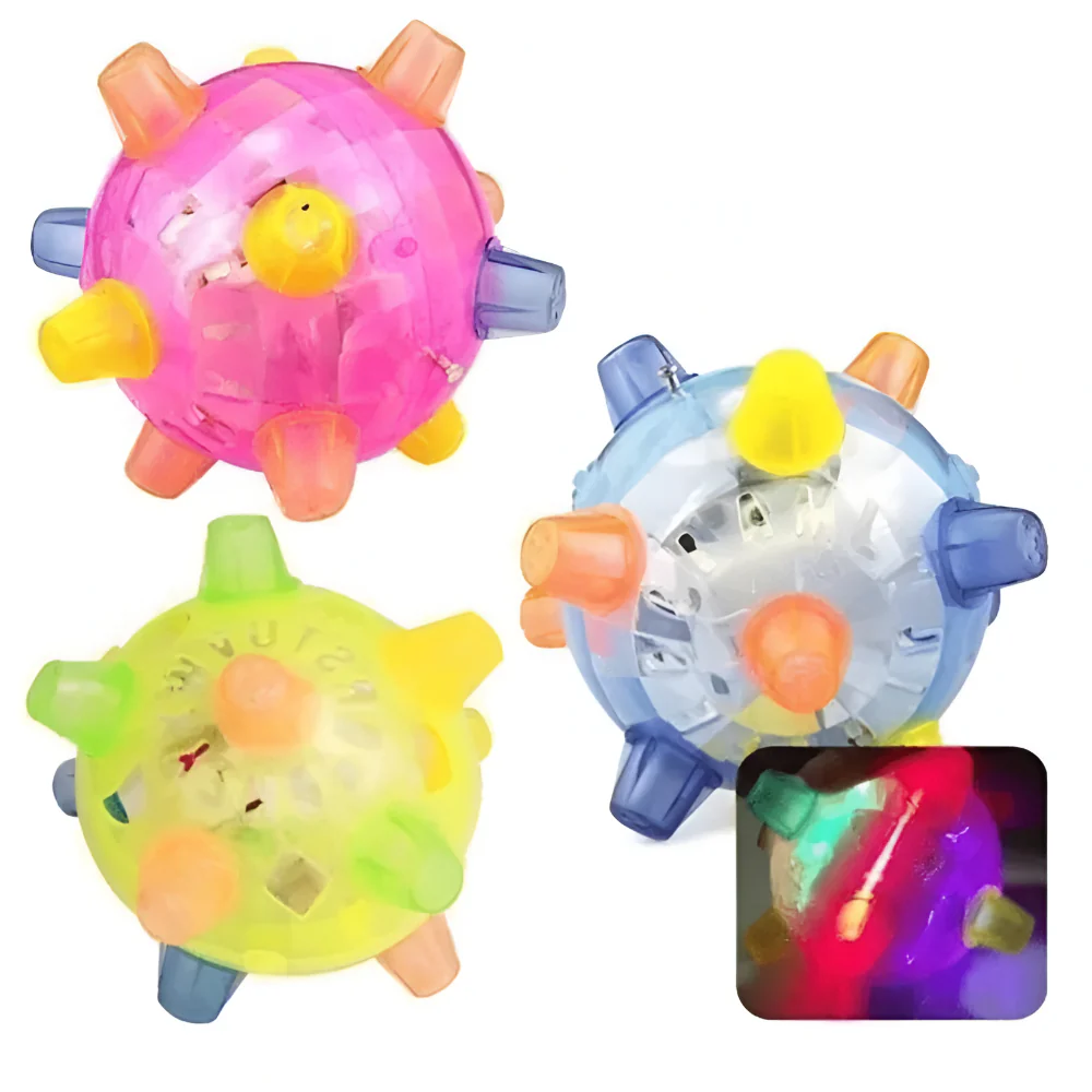 Dog Toy LED Bouncing Interactive Plastic Rubber Jumping Ball