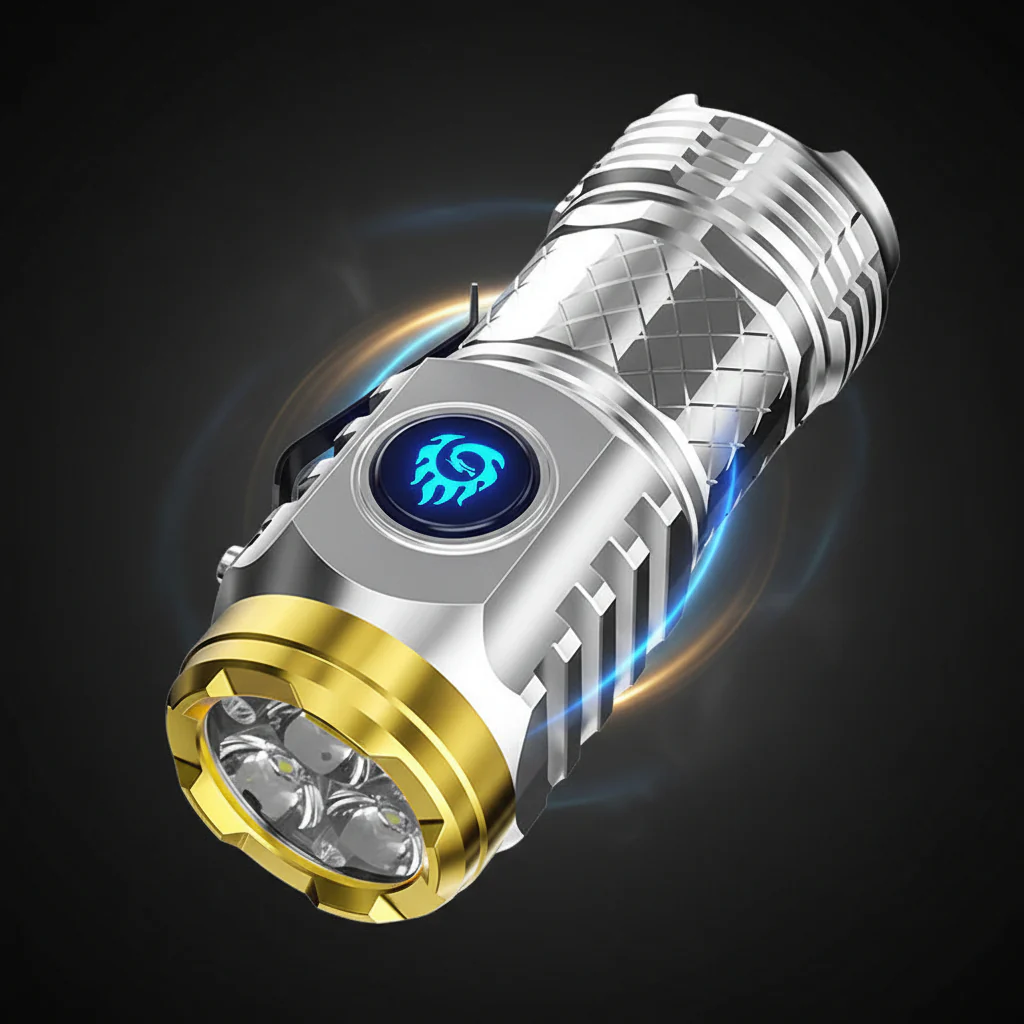 Mini Flashlight LED Compact Rechargeable Waterproof Handheld Torch